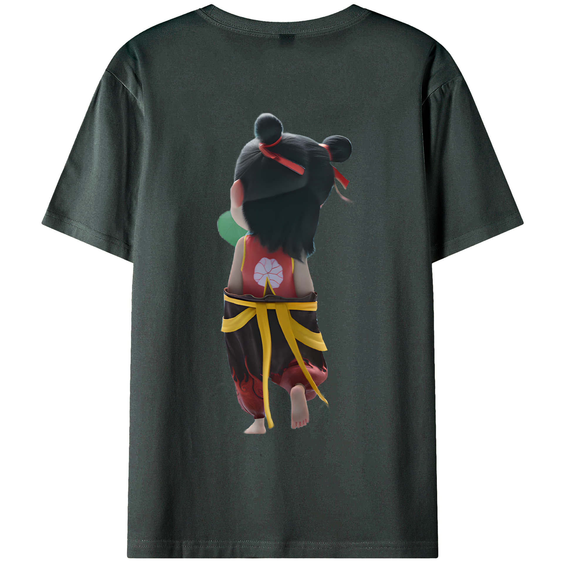 （画像用） Ne Zha 2 ナタ 魔童の大暴れ 綿100％ メンズ半袖Tシャツ（バックプリント） 通気性